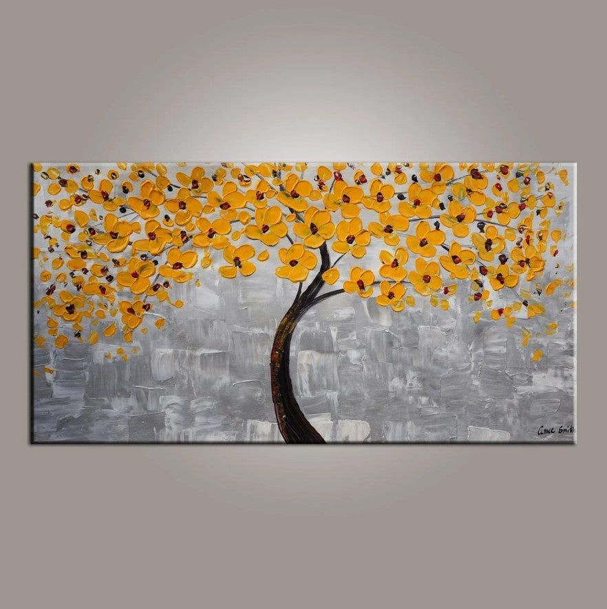 Texture Painting, Simple Paintings, Easy Flower Painting, Tree Painting, Wall Art Paintings for Bedroom