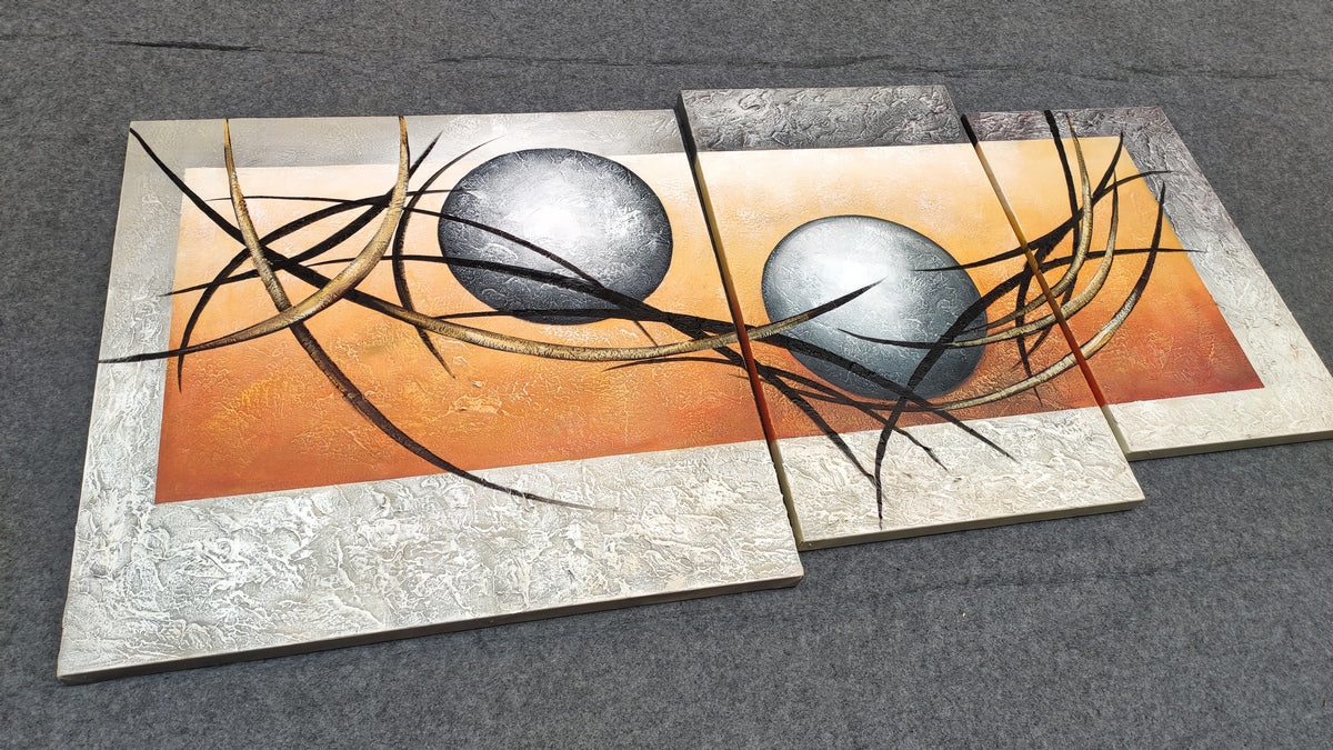 3 Piece Painting, 3 Piece Wall Art, 3 Piece Abstract Painting, Canvas Painting for Bedroom