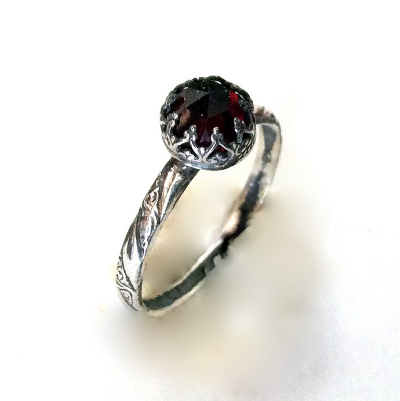 simple garnet ring