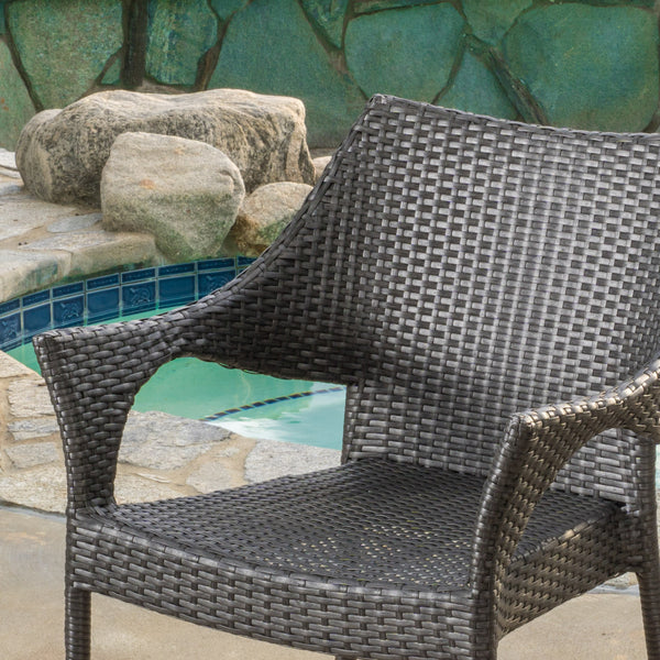 Alameda Outdoor Grey Wicker Chairs (Set of 2) – GDF Studio