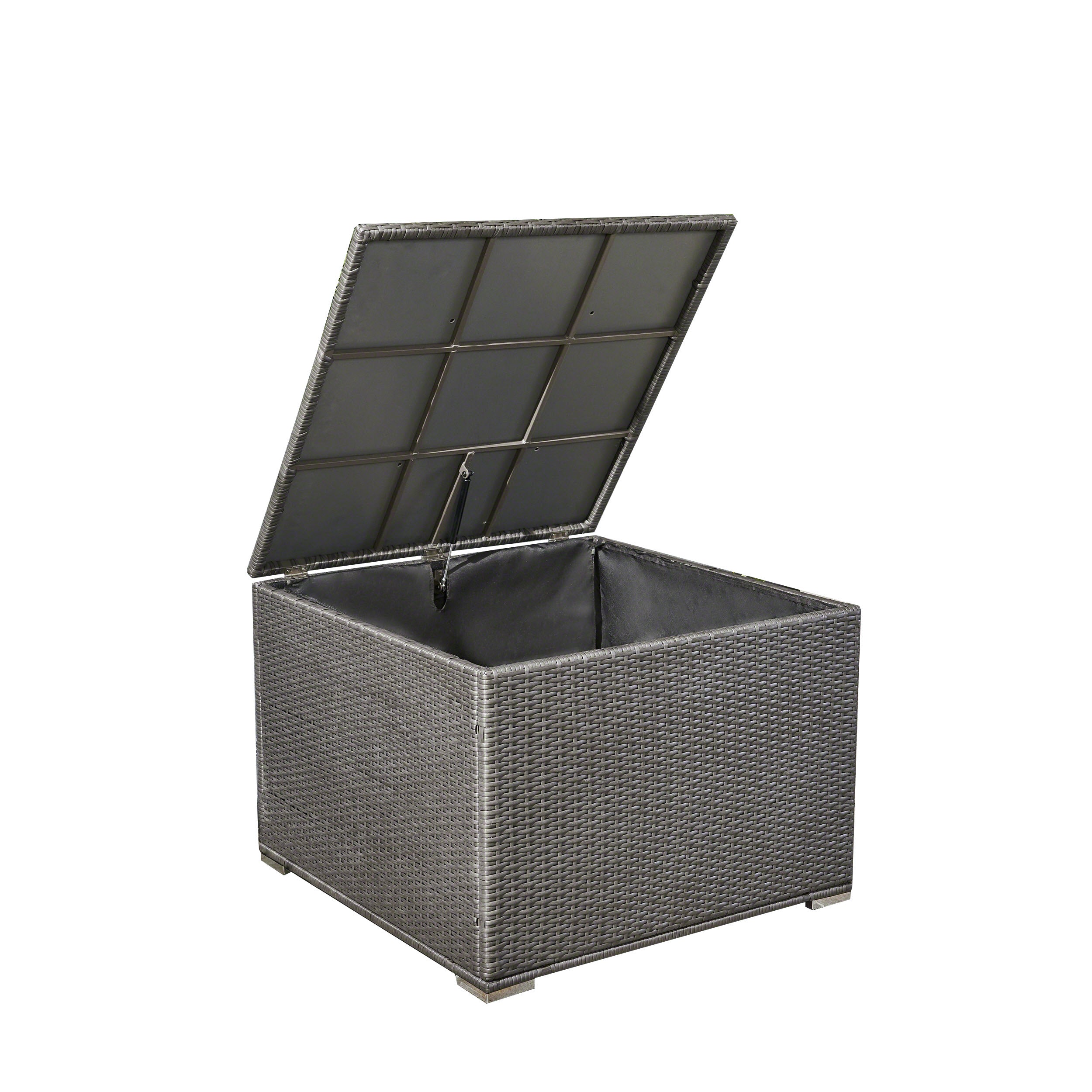 Brouwerij Lieve Decoratie Sampa Outdoor Wicker Storage Ottoman, Gray – GDFStudio