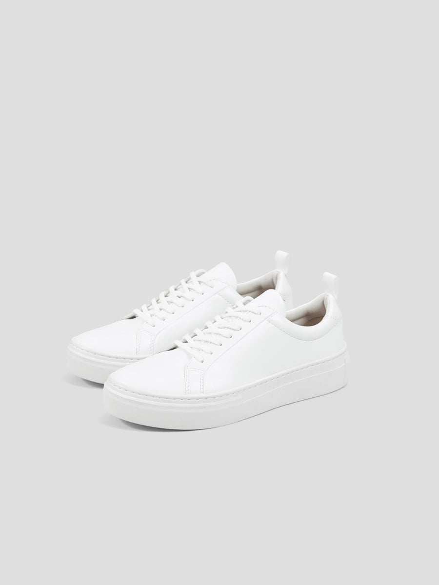 leather white platform sneakers