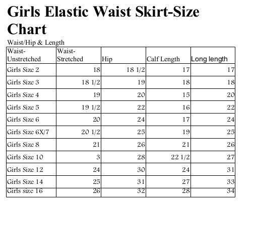 Elastic Size Chart