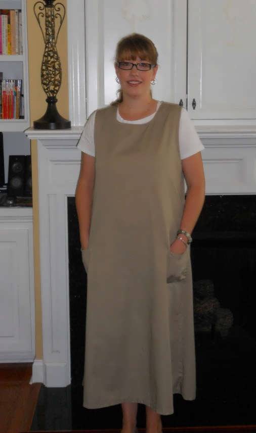 grey cord pinafore dress