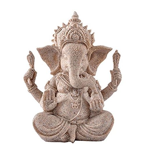 Ganesha Statue Sculpture Natural Sandstone Craft Figurine Home Desk Decor Gift - Lord Sri Ganesha
