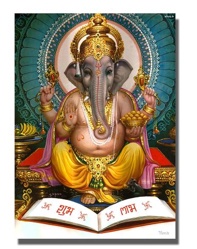 Lord Ganesha Canvas Prints Oil Painting Wall Art Canvas Painting for Living Room Deco - Lord Sri Ganesha