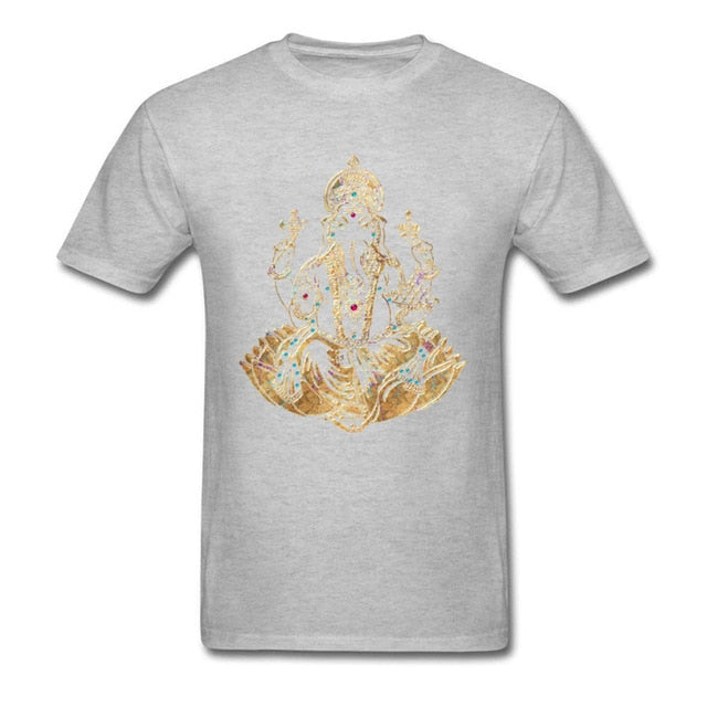 Golden Ganesha Men T-shirt Digital Print Family Gift T Shirt Father's Day Tshirt - Lord Sri Ganesha