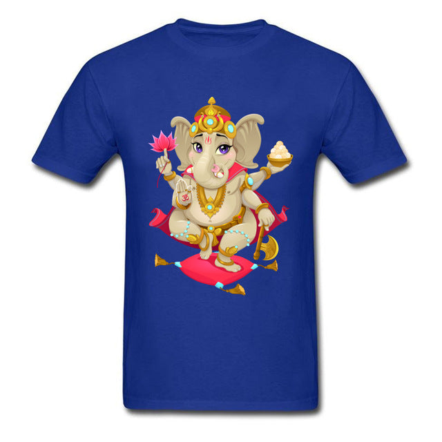 Ganesha T Shirts Men Tees No Fade Printed Clothing - Lord Sri Ganesha