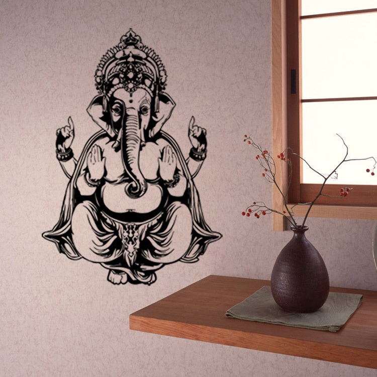 Lord Sri Ganesha Wall Mural Decal for Home Decoration Vinyl Sticker - Lord Sri Ganesha
