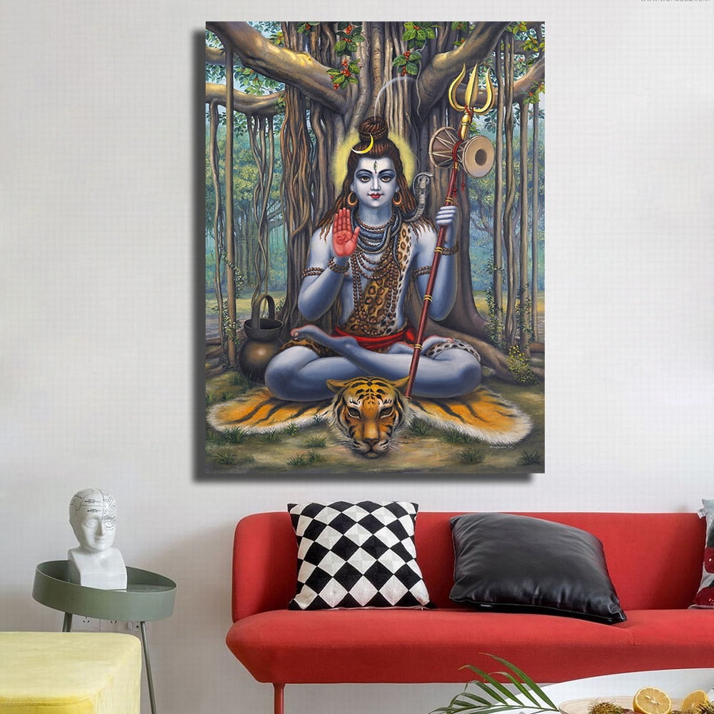 Lord Shiva modern canvas printing artwork Canvas Print for Living Room - Lord Sri Ganesha