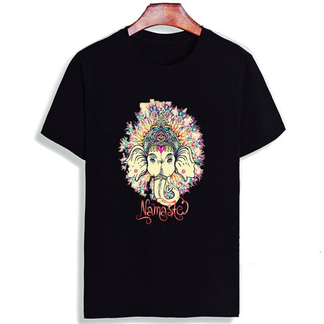 Lord Ganesha T shirt Love And Peace Cotton O Neck T Shirt Short Sleeve - Lord Sri Ganesha