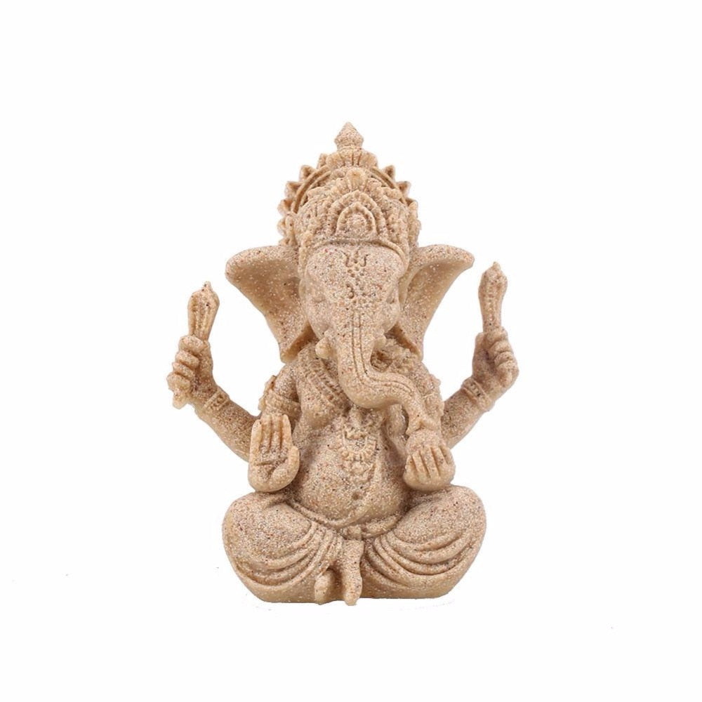 Indian Ganesha Ganapati Vinayagar Hindu Statue Sandstone Figurine Ornaments Crafts Handmade - Lord Sri Ganesha