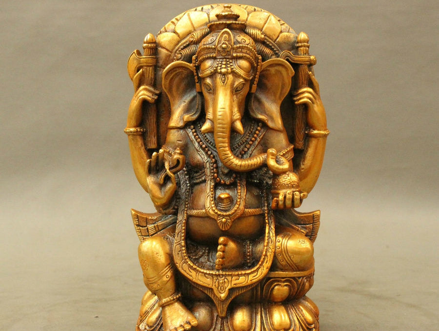 Bronze Ganapati Ganesh Lord Ganesha Elephant Buddha Statue Figurine - Lord Sri Ganesha