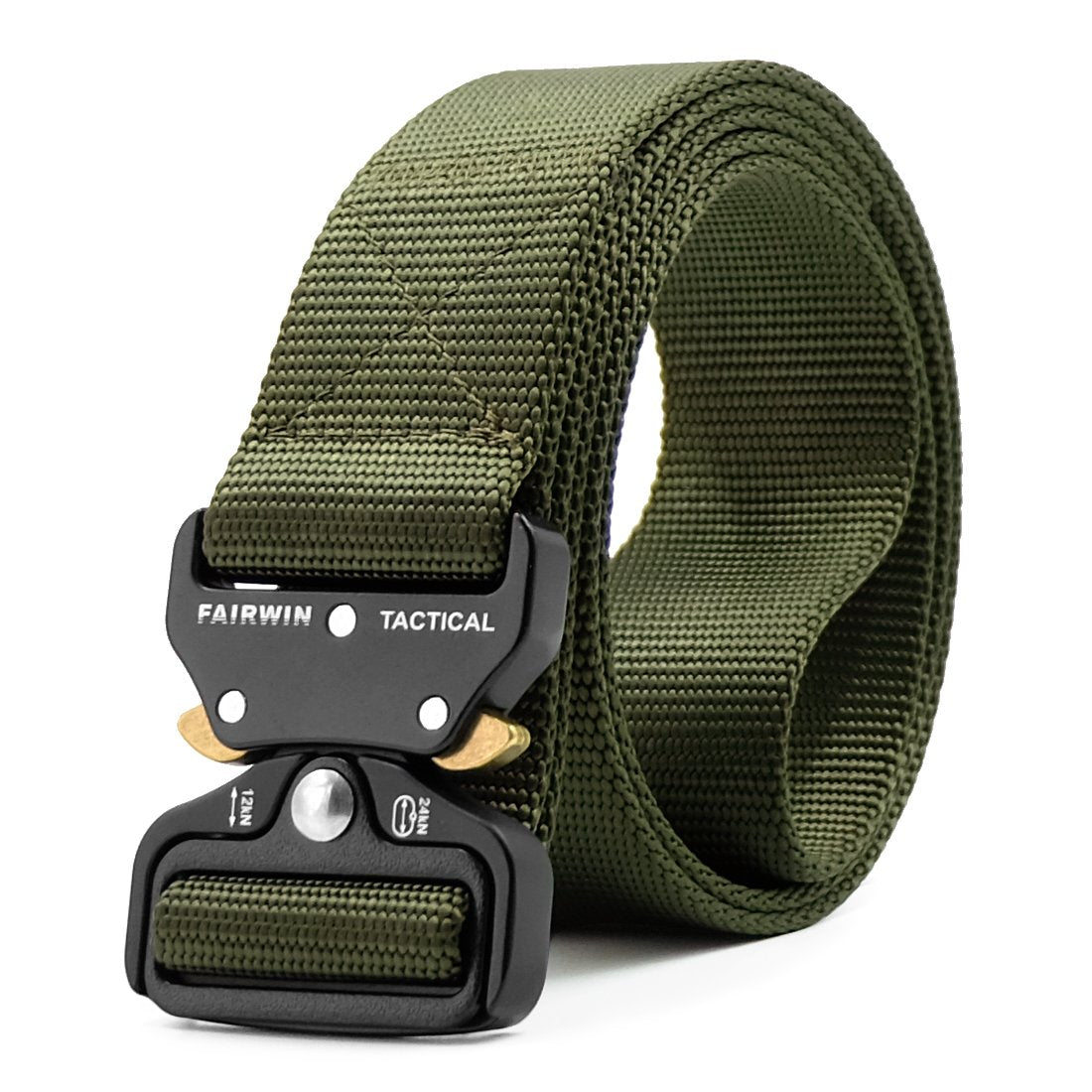 Military Style Webbing Riggers Nylon Belt with Heavy-Duty Quick-Release Metal Buckle 1.5 Wide WERFORU Tactical Belt