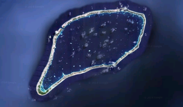 Satellite view of Ahe Atoll