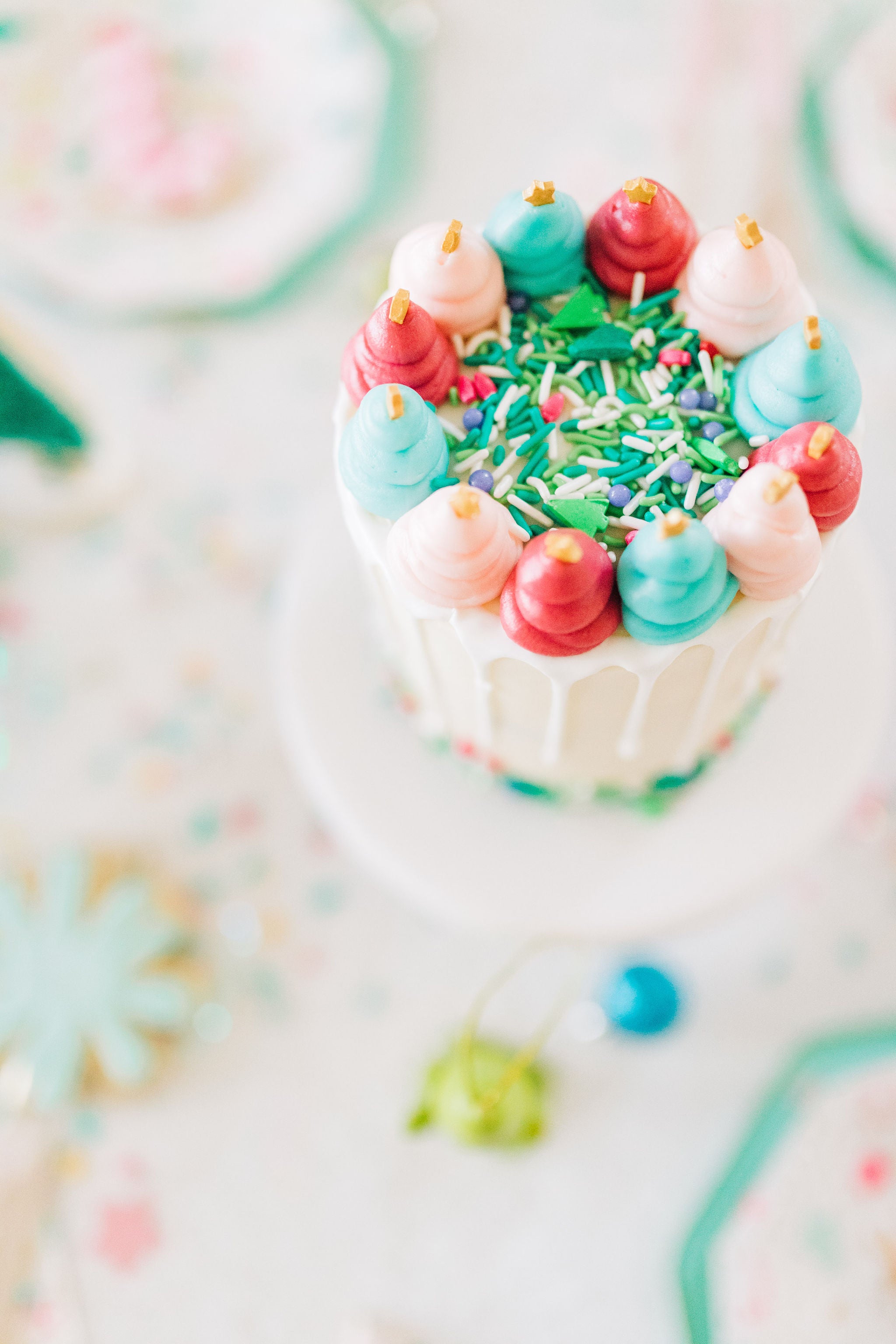 colorful christmas cake