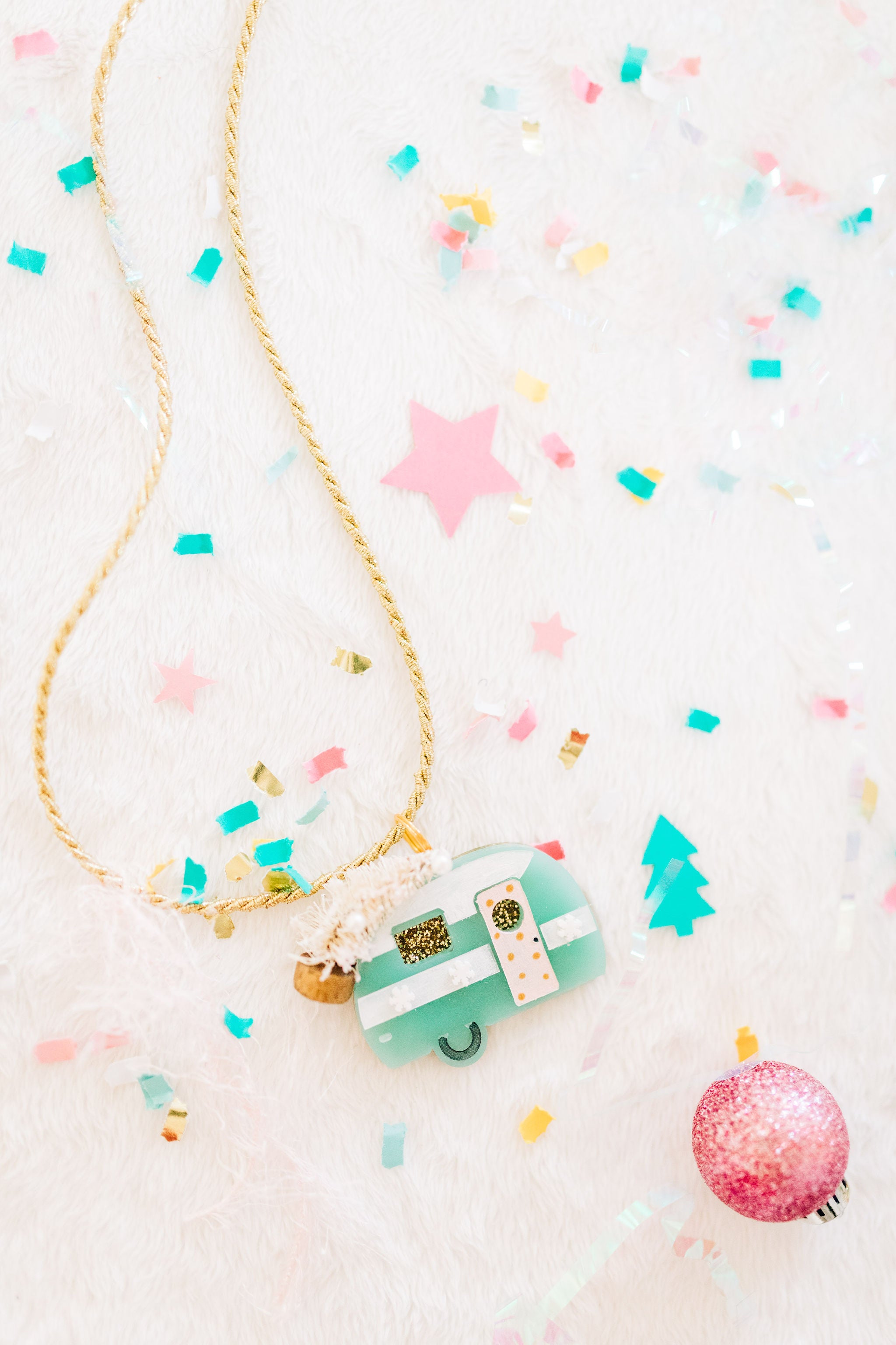 Christmas camper necklace