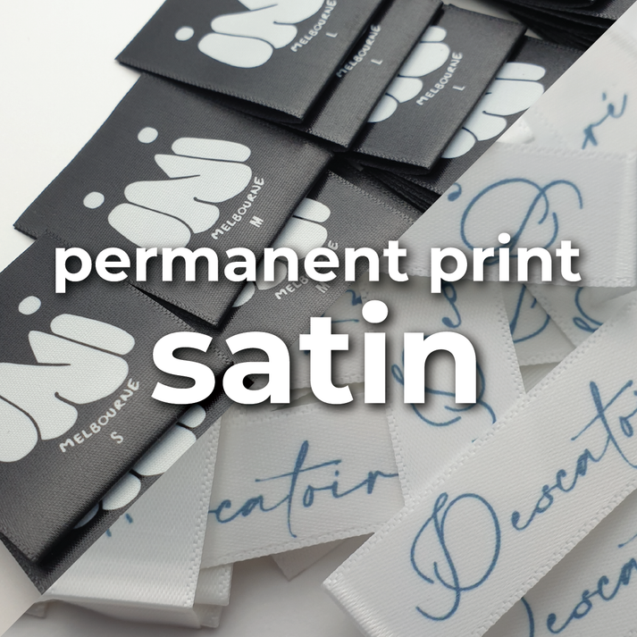 WS - Satin (permanent print) / 10mm wide satin / a) SHORT - Labels use between 0 to 44mm of material per label