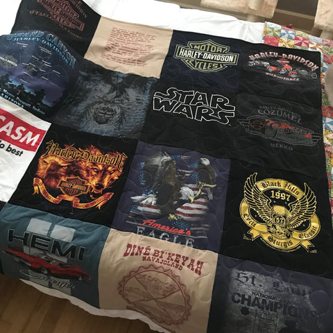 harley davidson t shirt quilt