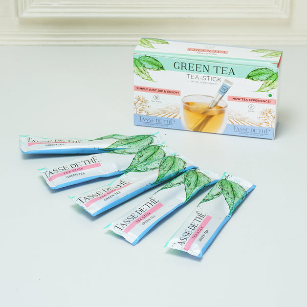 Green Tea Stick (Pack of 9 individually wrapped tea stick) Online at tdtworld.com - Tasse de Thé