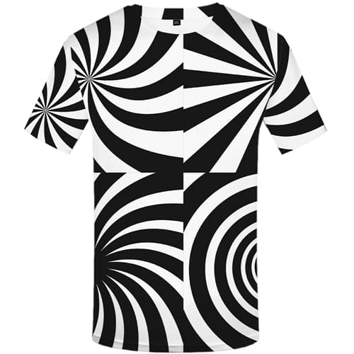 Psychedelic Men Black And White Graphic Dizziness Tsh | 3d T Shirts kykuclothing.com
