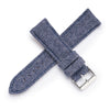 18mm 20mm 22mm Quick Release Wool / Leather Backed Watch Strap - Blue Tweed