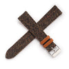 18mm 20mm 22mm Quick Release Wool / Leather Backed Watch Strap - Brown Tweed