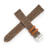 18mm 20mm 22mm Quick Release Wool / Leather Backed Watch Strap - Light Brown Tweed
