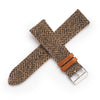 18mm 20mm 22mm Quick Release Wool / Leather Backed Watch Strap - Light Brown Tweed