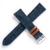18mm 20mm 22mm Quick Release Wool / Leather Backed Watch Strap - Blue