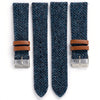 18mm 20mm 22mm Quick Release Wool / Leather Backed Watch Strap - Blue