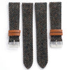 20mm 22mm Quick Release Wool / Leather Backed Watch Strap - Gray Tweed