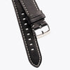 20mm 22mm Quick Release Handmade Leather Watch Strap - Black Full Stitch