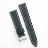 20mm 22mm Quick Release Handmade Leather Watch Strap - Dark Teal Blue Full Stitch