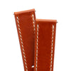20mm 22mm Quick Release Handmade Leather Watch Strap - Orange Brown Full Stitch