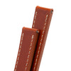 20mm 22mm Quick Release Handmade Leather Watch Strap - Orange Brown Full Stitch