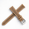 18mm 19mm 20mm 22mm Quick Release Genuine Leather Watch Strap - Light Khaki Brown