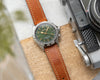 20mm 22mm Quick Release Handmade Leather Watch Strap - Orange Full Stitch