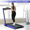 2 in 1 Folding Treadmill, 2.3HP Under Desk Electric Treadmill, Installation-Free with Bluetooth Speaker, Remote Control and LED Display, Walking Jogging for Home Office Use-Blue