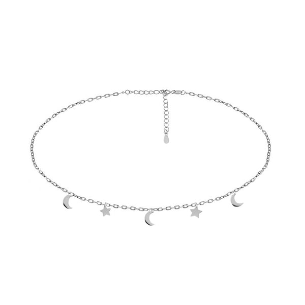 Star Choker Necklace - Sterling Silver 