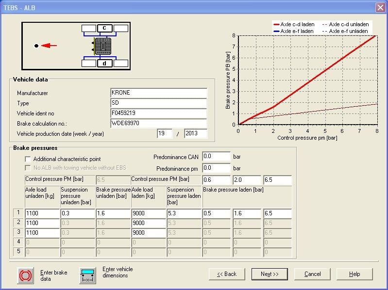 WABCO DIAGNOSTIC KIT Software Screen Display