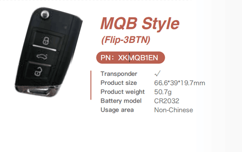 Xhorse VW MQB Flip Style Transponder Key