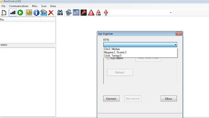 renolink obd2 renault ecu programmer software display