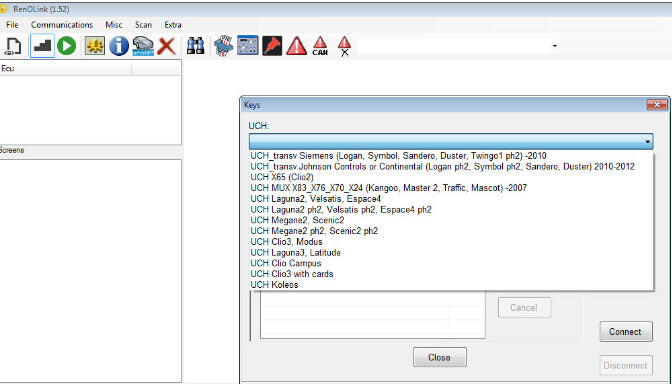 renolink obd2 renault ecu programmer software display