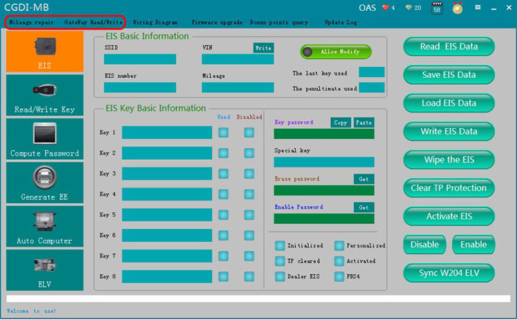 Mileage Correction and Gateway Authorization