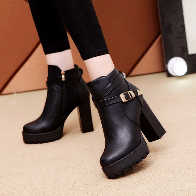 womens heeled motorcycle boots