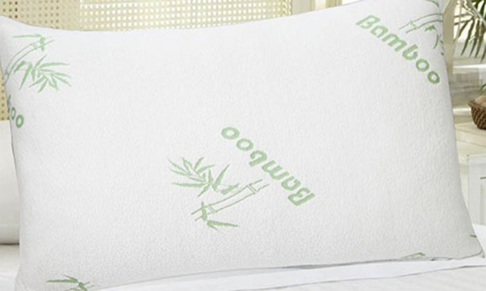 Details about    2 PACK Bamboo Shredded Memory Foam Bed Pillows Hypoallergenic Cover Queen Size 
