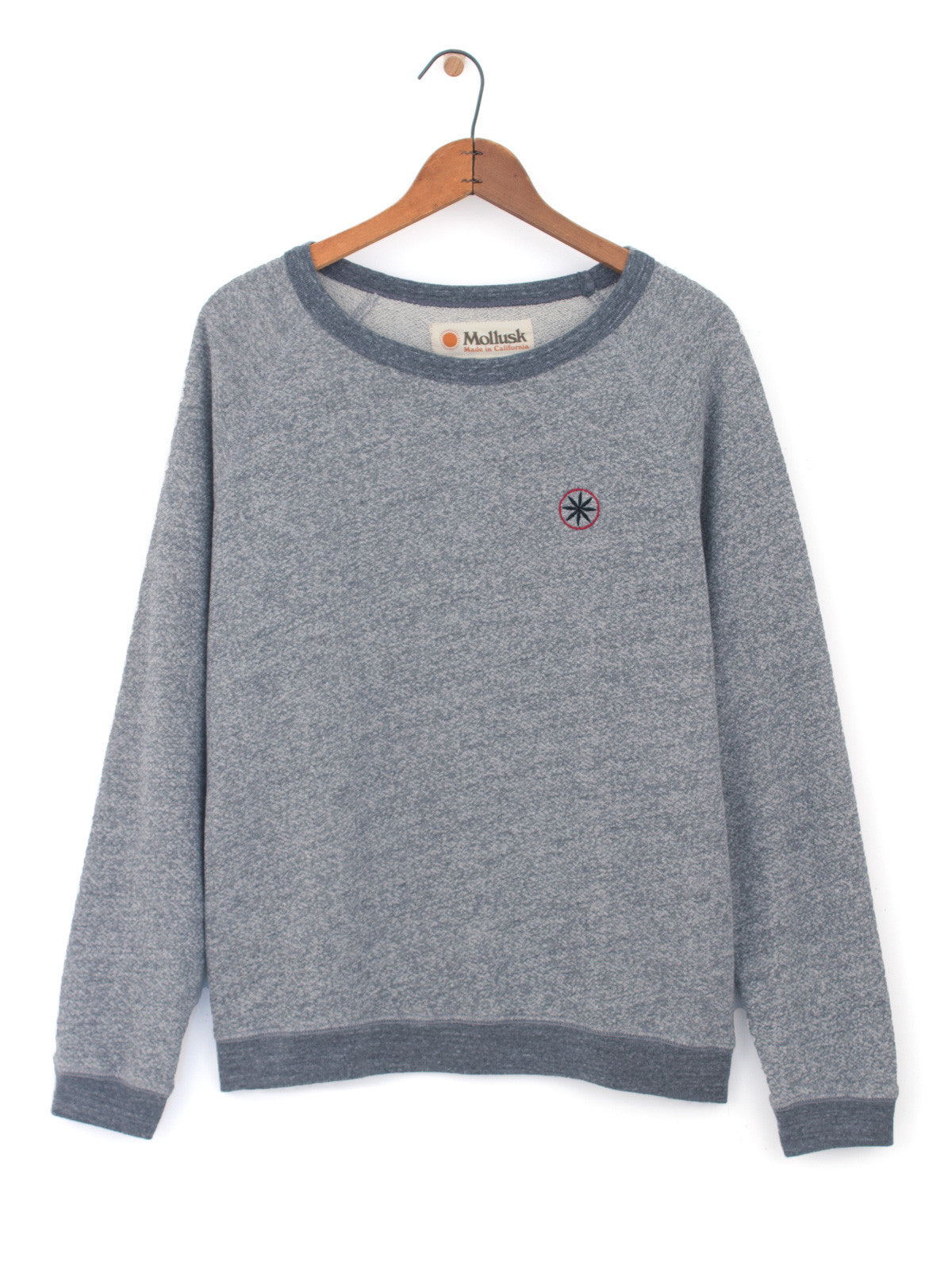 ウトレットストア mollusk heavy terry crew(heather grey）m マリン