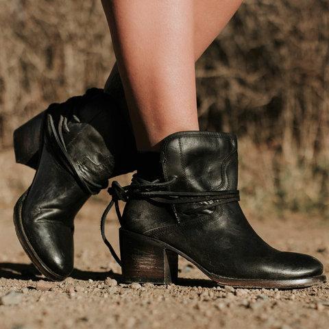 vintage low heel boots