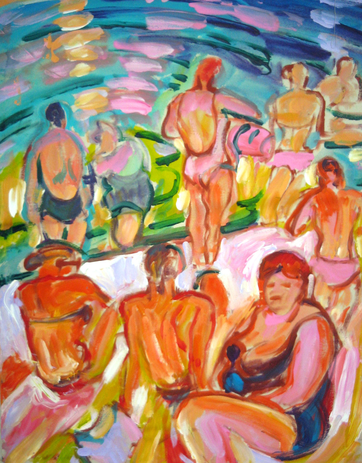 Bathers on the Rock Platform Beach